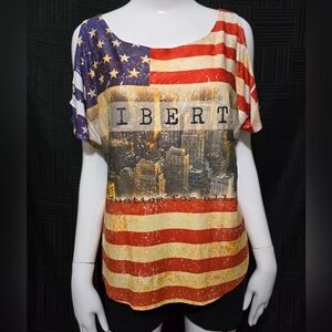 Patriotic American Flag Top Size Large